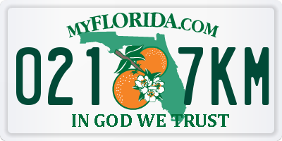 FL license plate 0217KM