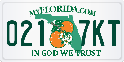 FL license plate 0217KT
