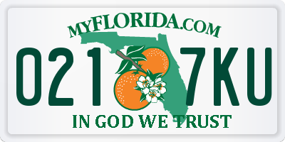 FL license plate 0217KU