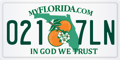 FL license plate 0217LN