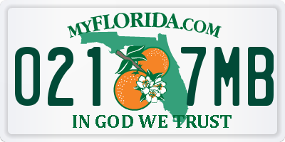 FL license plate 0217MB