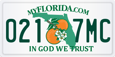 FL license plate 0217MC