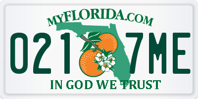 FL license plate 0217ME