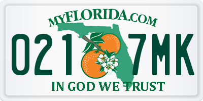 FL license plate 0217MK