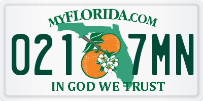 FL license plate 0217MN