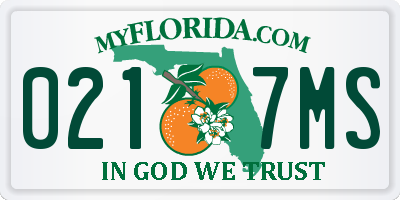 FL license plate 0217MS