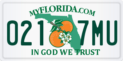 FL license plate 0217MU