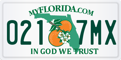 FL license plate 0217MX