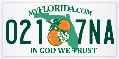 FL license plate 0217NA