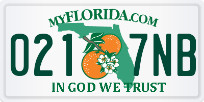 FL license plate 0217NB