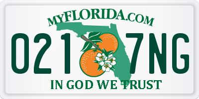 FL license plate 0217NG