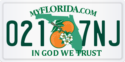 FL license plate 0217NJ