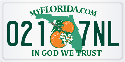 FL license plate 0217NL