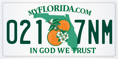 FL license plate 0217NM