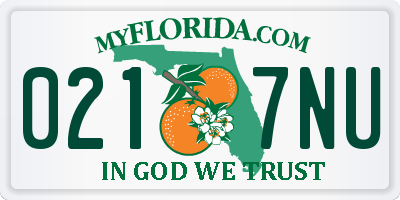 FL license plate 0217NU