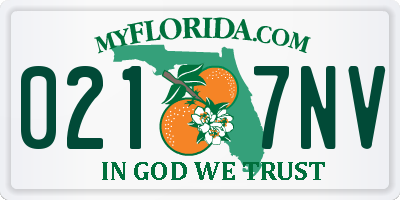 FL license plate 0217NV
