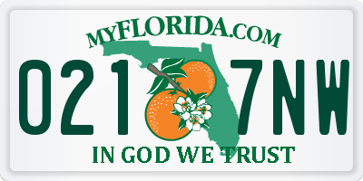 FL license plate 0217NW