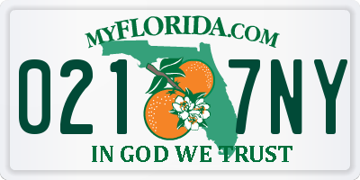 FL license plate 0217NY