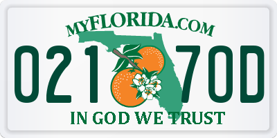 FL license plate 0217OD