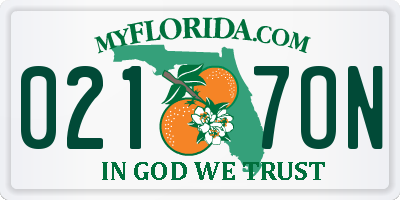 FL license plate 0217ON