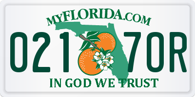FL license plate 0217OR