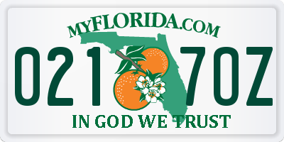 FL license plate 0217OZ