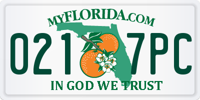 FL license plate 0217PC
