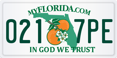 FL license plate 0217PE
