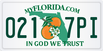 FL license plate 0217PI