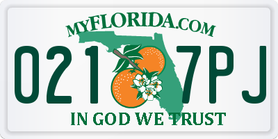 FL license plate 0217PJ