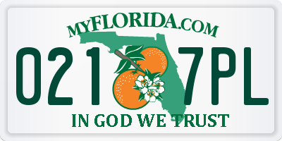 FL license plate 0217PL