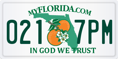 FL license plate 0217PM