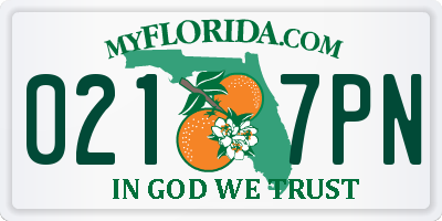 FL license plate 0217PN