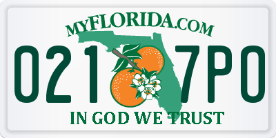 FL license plate 0217PO