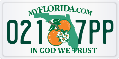 FL license plate 0217PP