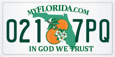 FL license plate 0217PQ