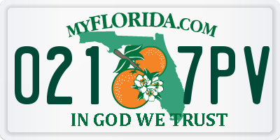 FL license plate 0217PV