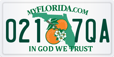 FL license plate 0217QA