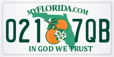 FL license plate 0217QB