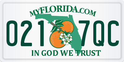 FL license plate 0217QC
