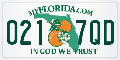 FL license plate 0217QD