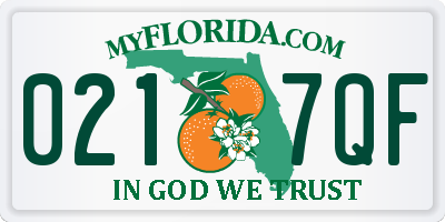 FL license plate 0217QF