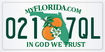 FL license plate 0217QL