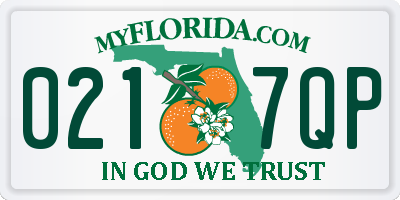FL license plate 0217QP