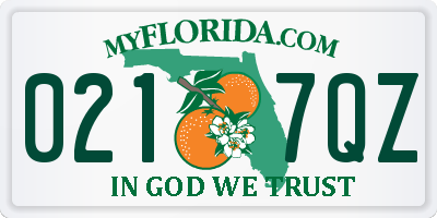 FL license plate 0217QZ
