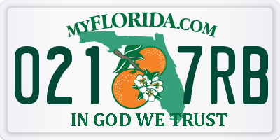FL license plate 0217RB