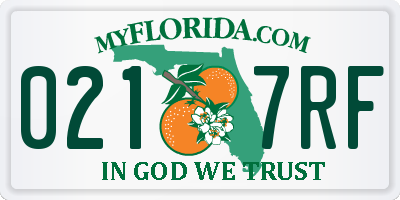 FL license plate 0217RF