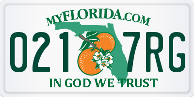 FL license plate 0217RG