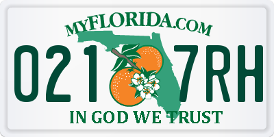 FL license plate 0217RH