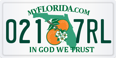 FL license plate 0217RL